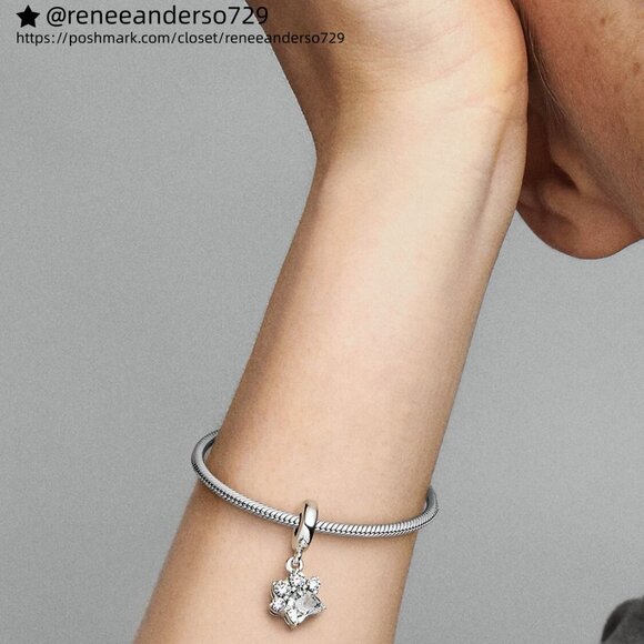 Pandora Sparkling Pet Paw Print Dangle Charm - Picture 5 of 5
